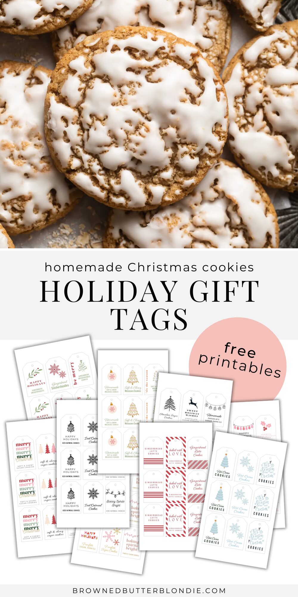 Free holiday cookie gift tags printables