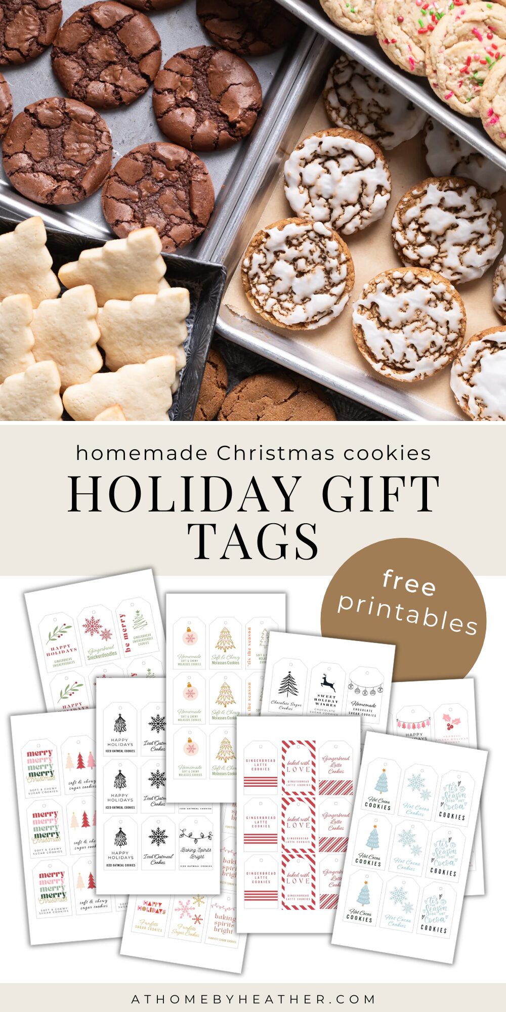 Best Christmas cookies and free holiday cookie gift tags printables